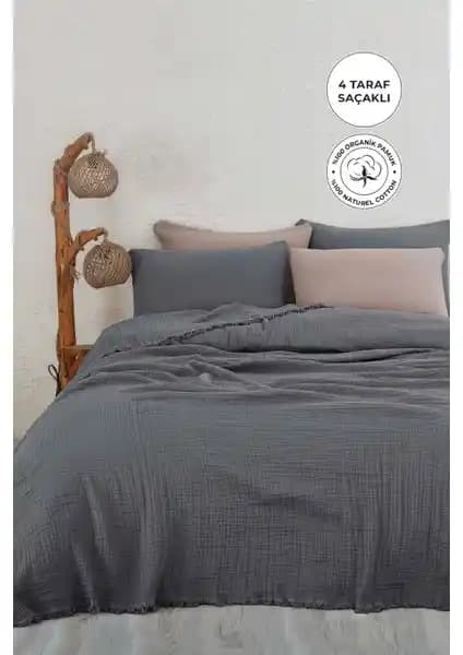 Evlen Home Collection %100 Pamuk Müslin Yatak Örtüsü: Şıklık ve Konforun Buluşması