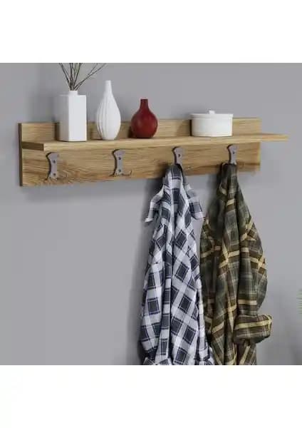 Ferniso Mobilya 80 cm Çam Duvar Askılığı Modern ve Dayanıklı Depolama Çözümü
