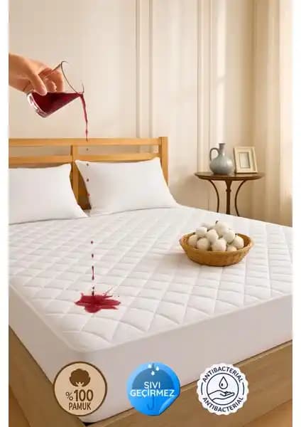 Formeya Pamukkale Kapitone Fitted Su Sıvı Geçirmez Yatak Koruyucu Alez 100% Pamuk