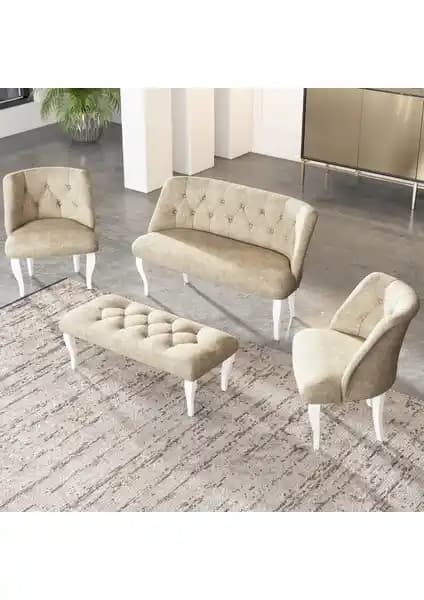 GadaHome 2+1+1 Puf Çay Seti Koltuk Takımı Modern ve Şık Oturma Çözümü