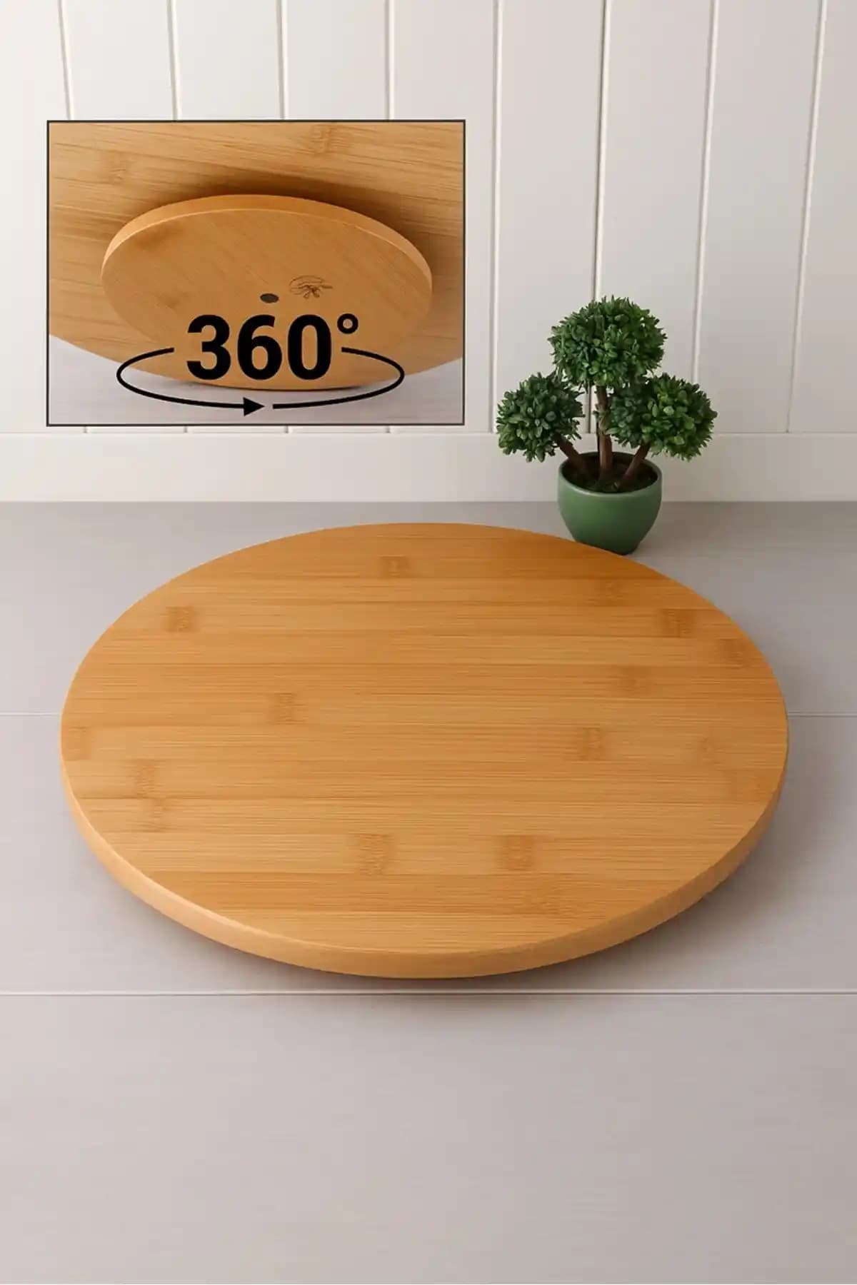 Genel Markalar Bambu Döner Sunumluk 30 cm Doğal ve Şık Sunum Deneyimi İçin Uygun