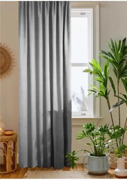 Home Color Açık Gri Kadife Dokulu Fon Perde: Modern ve Şık Tasarım Özellikleri