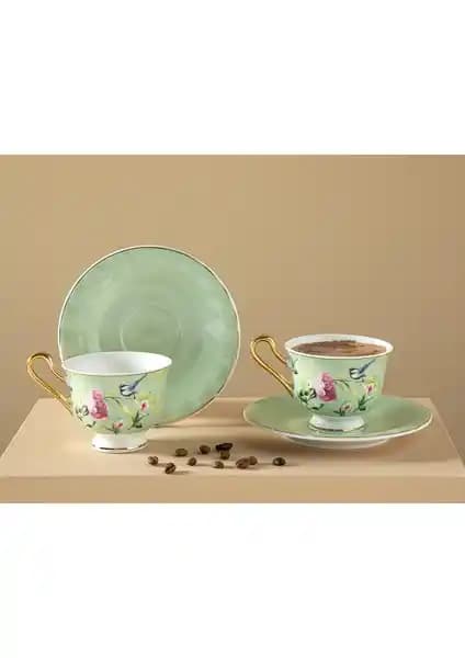 İngiliz Evi Vanilya Bone China 2'li Kahve Fincan Takımı Şıklık ve Dayanıklılık Sunar