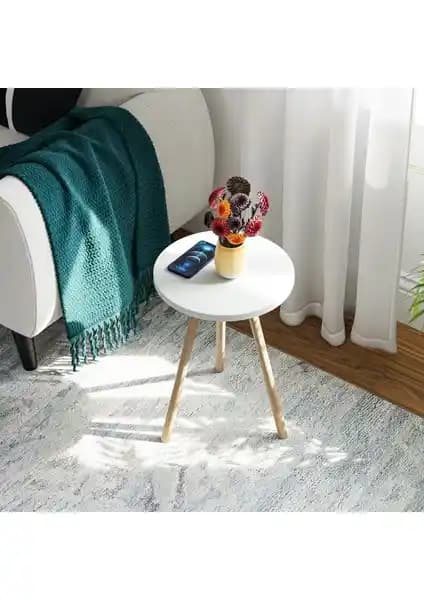 İntergo Yuvarlak Yan Sehpa: Modern Tasarım ve Dayanıklı Malzeme ile Şıklık Sunar