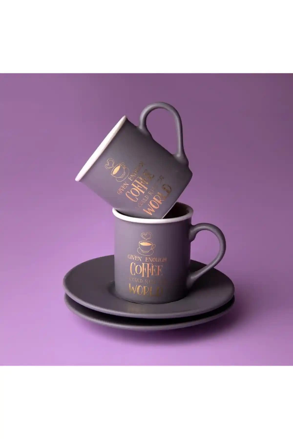 Jumbo Joy Gri Kahve Fincan Takımı: Şık ve Dayanıklı Klasik Tasarım Kahve Seti