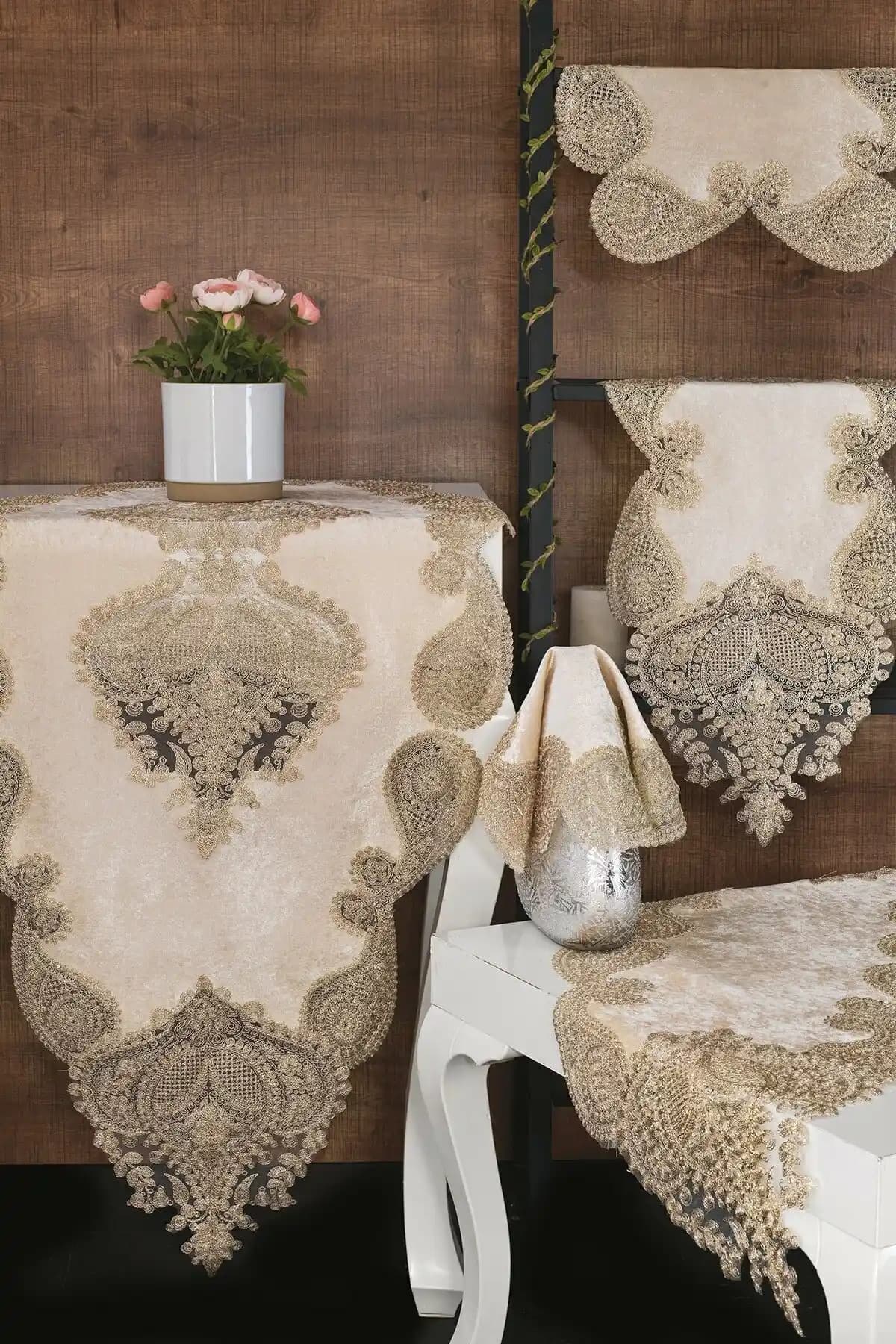 Kadife Salon Takımı 5 Parça Capucino Estetik ve Konfor Sunan Modern Tasarım