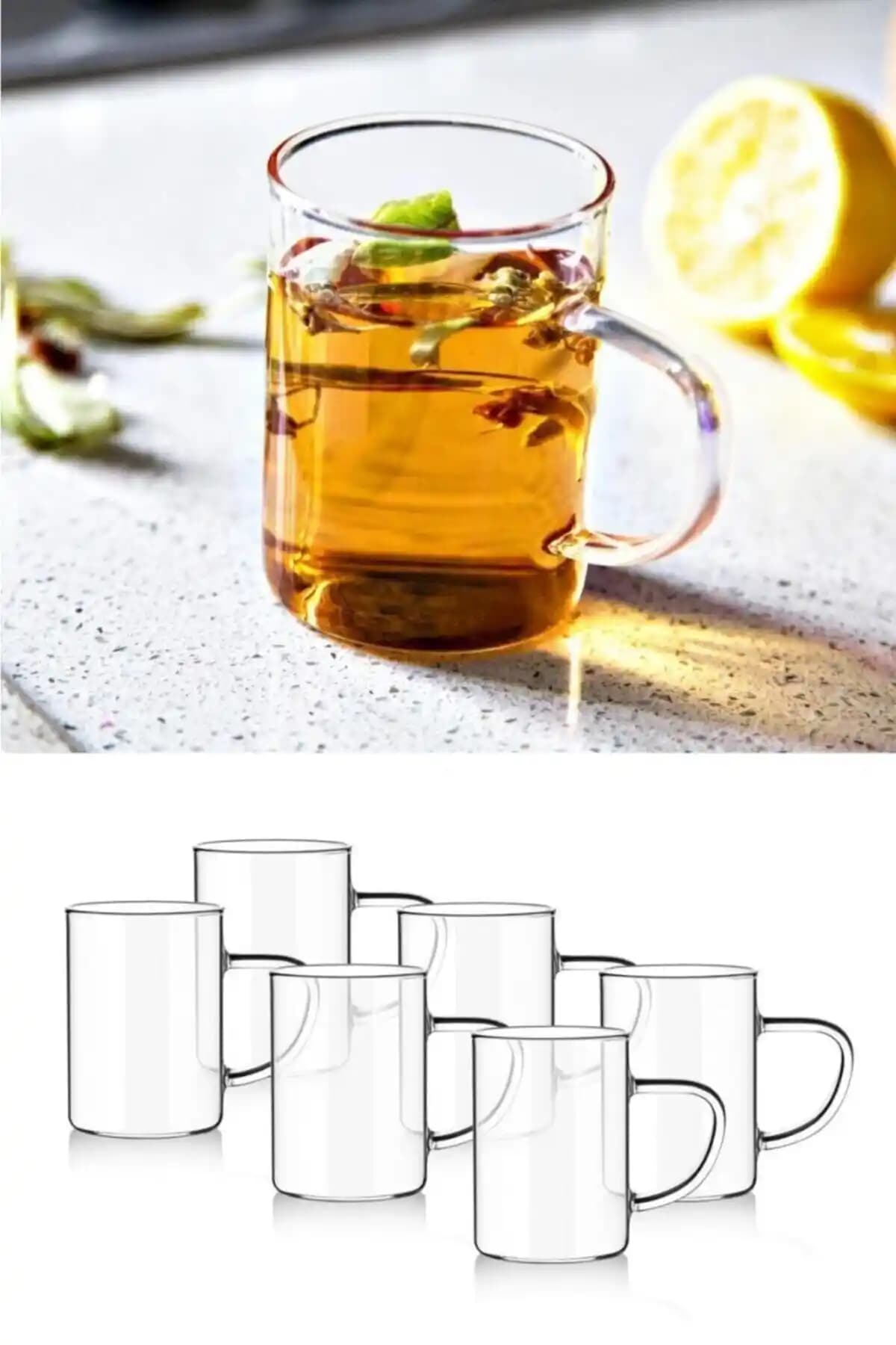 Karçiçeği Home 6'lı İnce Cam Kupa Seti Şık ve Dayanıklı Tasarım Özellikleri