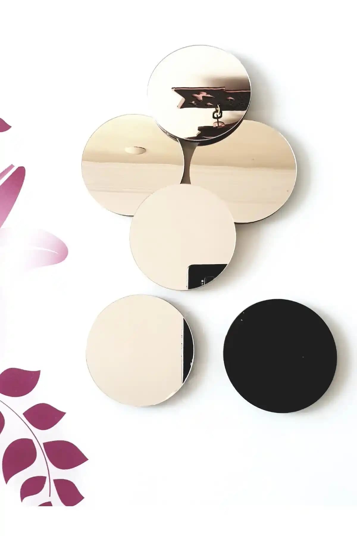 KEMSON Ikea Tarzı Gold Pleksi Bardak Altlığı Seti 6'lı Modern ve Şık Tasarım