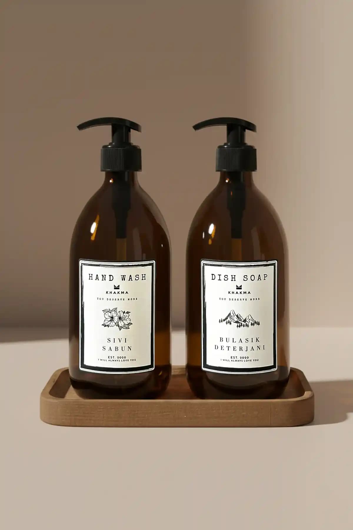 KHAKMA 2'li Bulaşık Deterjanı ve Sıvı Sabun Seti Modern ve Şık Tasarım