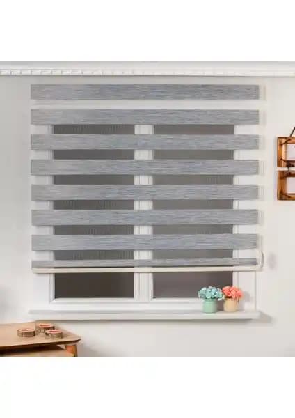 Kidmex Gri Düz Zebra Perde Etek Dilimsiz 100x200 cm Modern ve Kullanışlı Tasarım