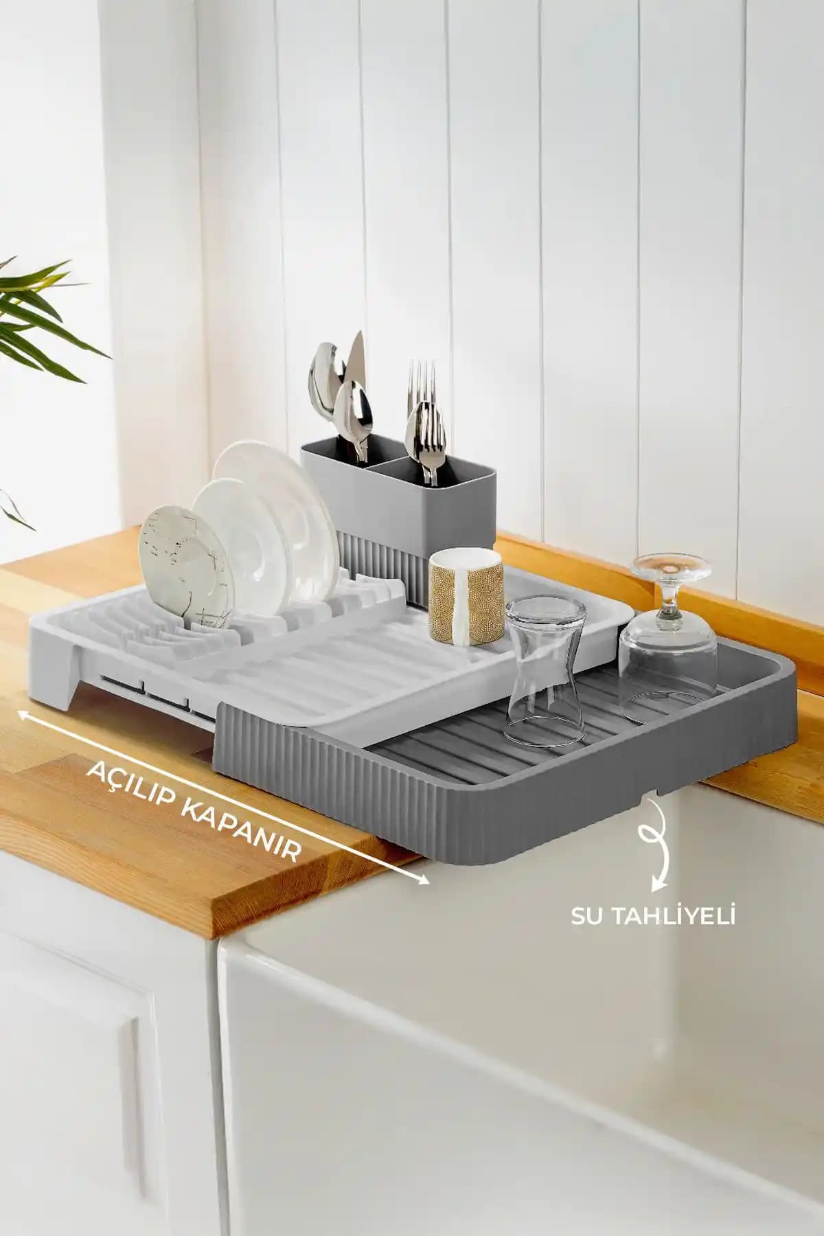 Kitchen Life Açılır Kapanır Sürgülü Bulaşık Kurutma Sepeti: Modern ve Fonksiyonel Mutfak Aksesuarı