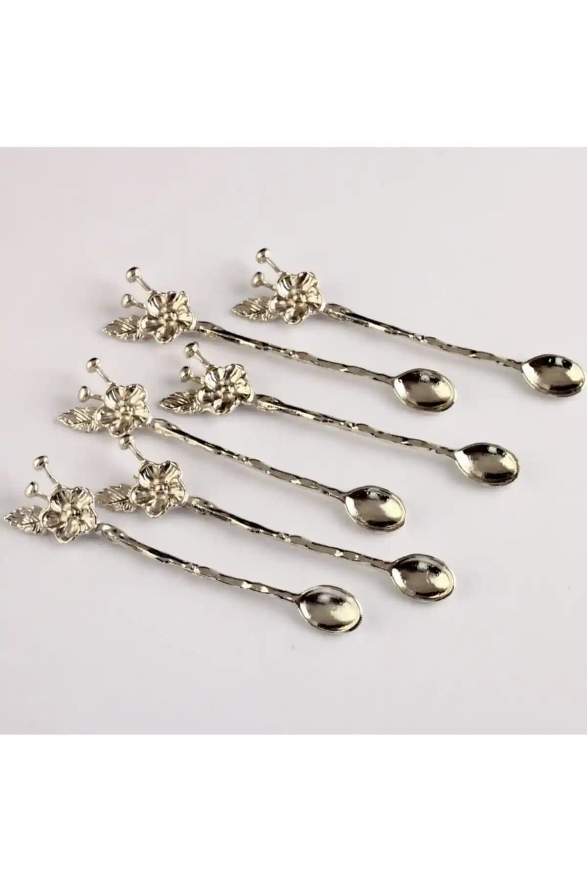 KristalGalerisi 6 Kişilik Gümüş Renk Çay Kaşığı Seti Dayanıklı ve Şık Tasarım
