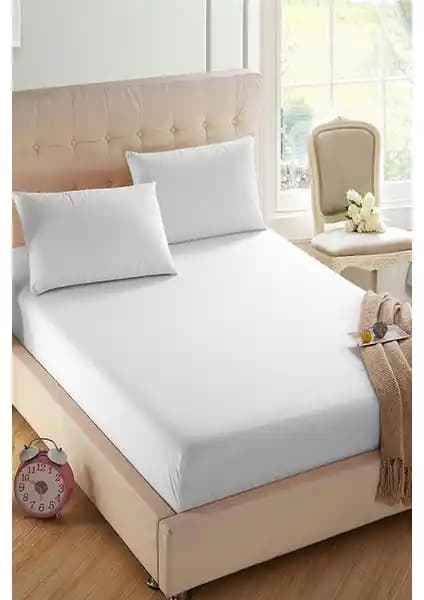 Lady Moda Tek Kişilik Lastikli Çarşaf Seti 100x200 cm Beyaz Yatak Konforu ve Şıklık
