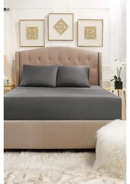 Lady Moda Tek Kişilik Lastikli Çarşaf Seti Antrasit 100x200 cm Modern ve Dayanıklı Tasarım