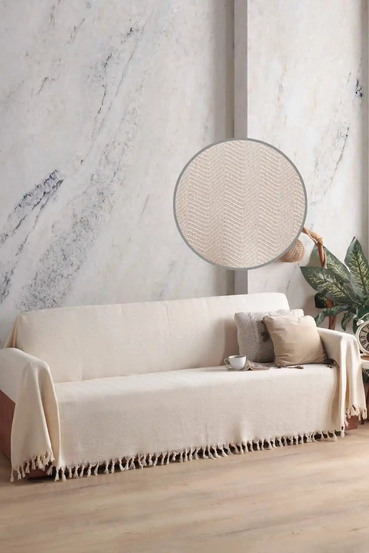 LADYNİL Naturel Koltuk Örtüsü: Estetik ve Dayanıklılık Sunan Modern Ev Dekorasyonu Ürünü