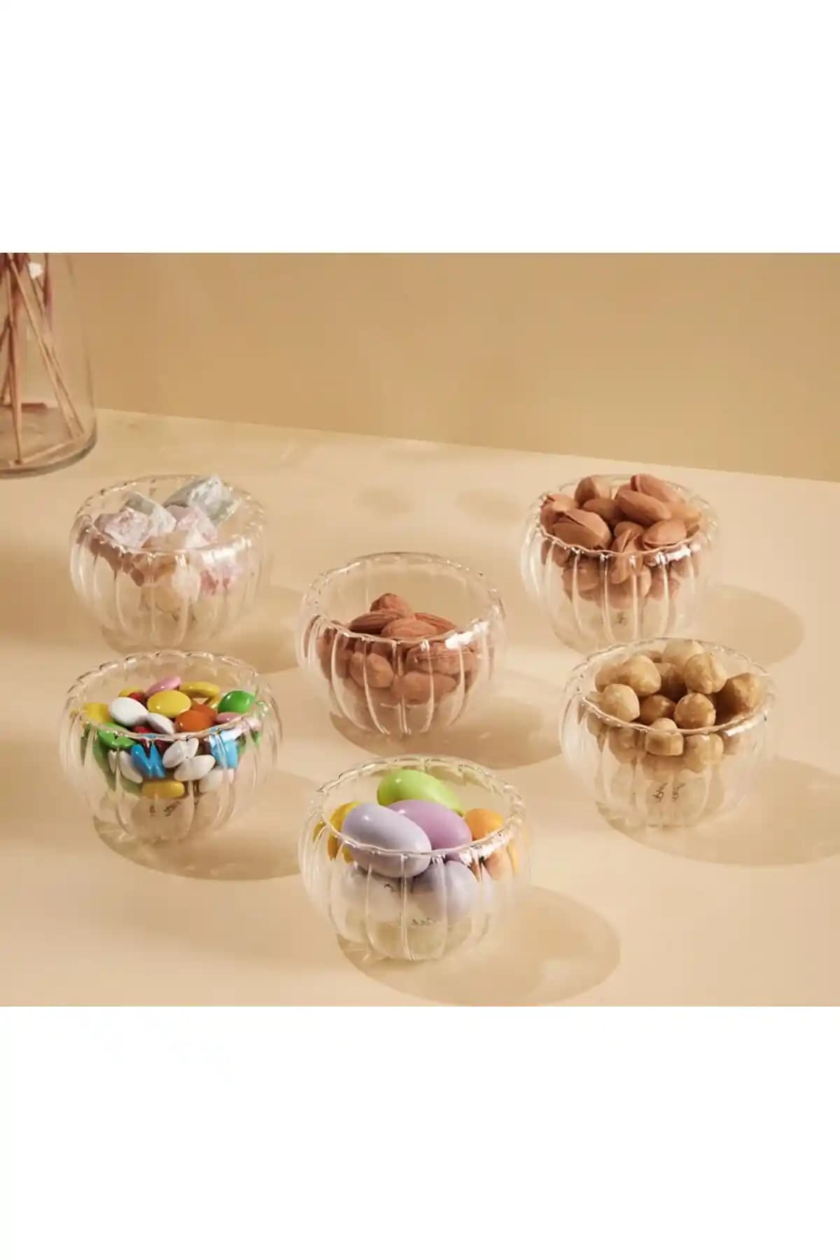 M Mimoza Park 6 Adet Çift Cidarlı Sosluklar Şık ve Fonksiyonel Mutfak Gereçleri