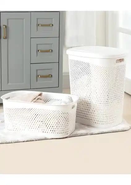 Madame Coco Bellamy 2'li Çamaşır Sepeti Seti: Şık ve Fonksiyonel Ev Temizlik Çözümü