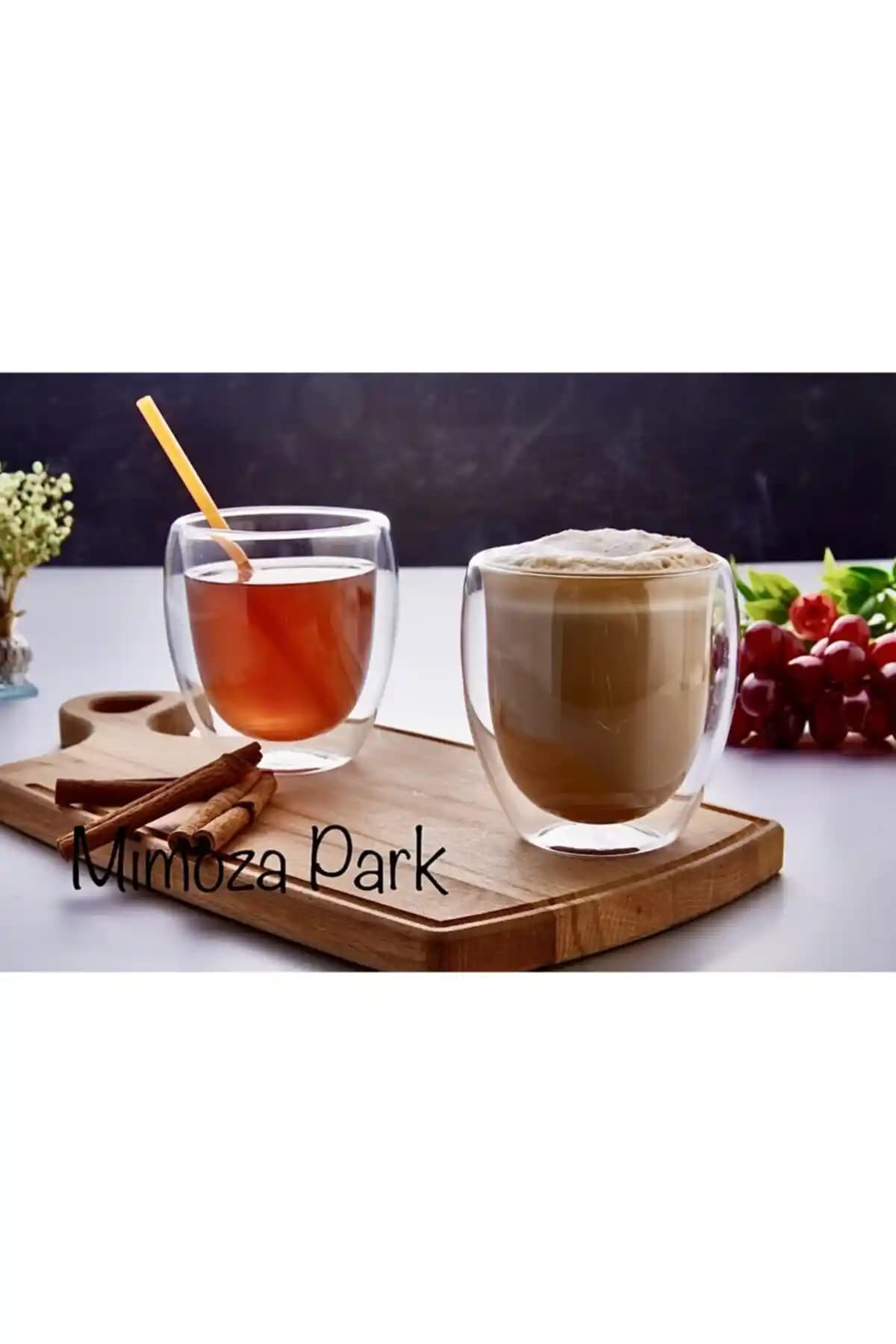Mimoza 2'li Yenilenen Nesil 300 ml Çift Camlı Bardak Seti Estetik ve Fonksiyonel Tasarım