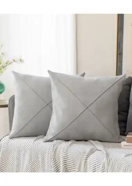 Minness Dekoratif Yastık ve Kırlent 43x43 Gri Modern Ev Dekorasyonu İçin Şık Seçenek