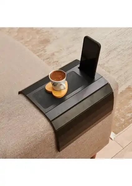 Mobitell Deri Tabanlı Telefon Tutacaklı Koltuk Sehpası: Modern ve Çok Amaçlı Kullanım İçin Tasarlandı