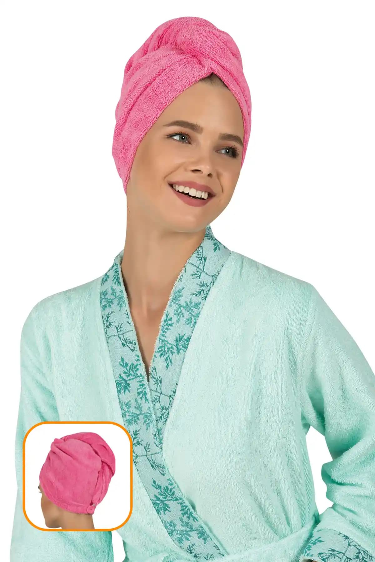 MODANTY Mikrofiber Saç Kurulama Bonesi Pembe 50x90 cm Saç Kurutma ve Bakım Ürünü