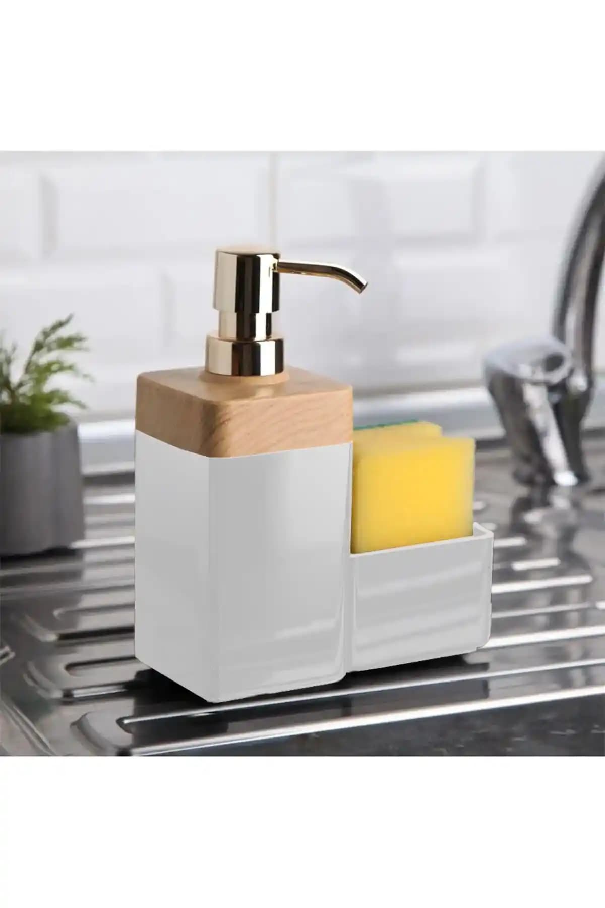 Modern ve Dayanıklı Beyaz Sıvı Sabunluk Mutfak ve Banyo Dekorasyonuna Uygun