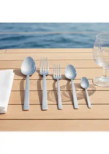 Onon Deniz 6 Kişilik 30 Parça Çatal Kaşık Takımı Şık ve Dayanıklı Mutfak Seti