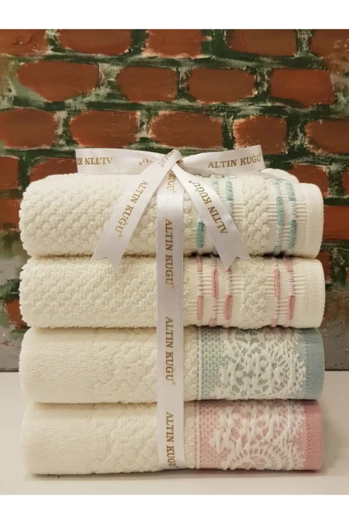 Özdilek Evony Bronie Havlu 4’lü Set Mint Pudra Şık ve Dayanıklı Pamuklu Banyo Havlusu