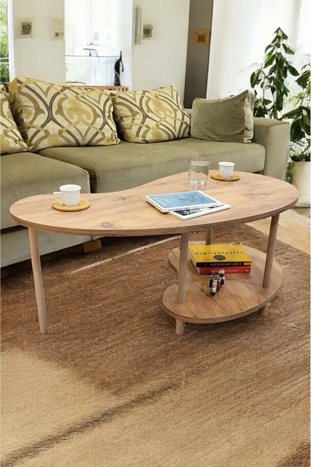 PEKA Fasülye Orta Sehpa Modern Tasarım ve Çok Renkli Dekorasyon Seçeneği