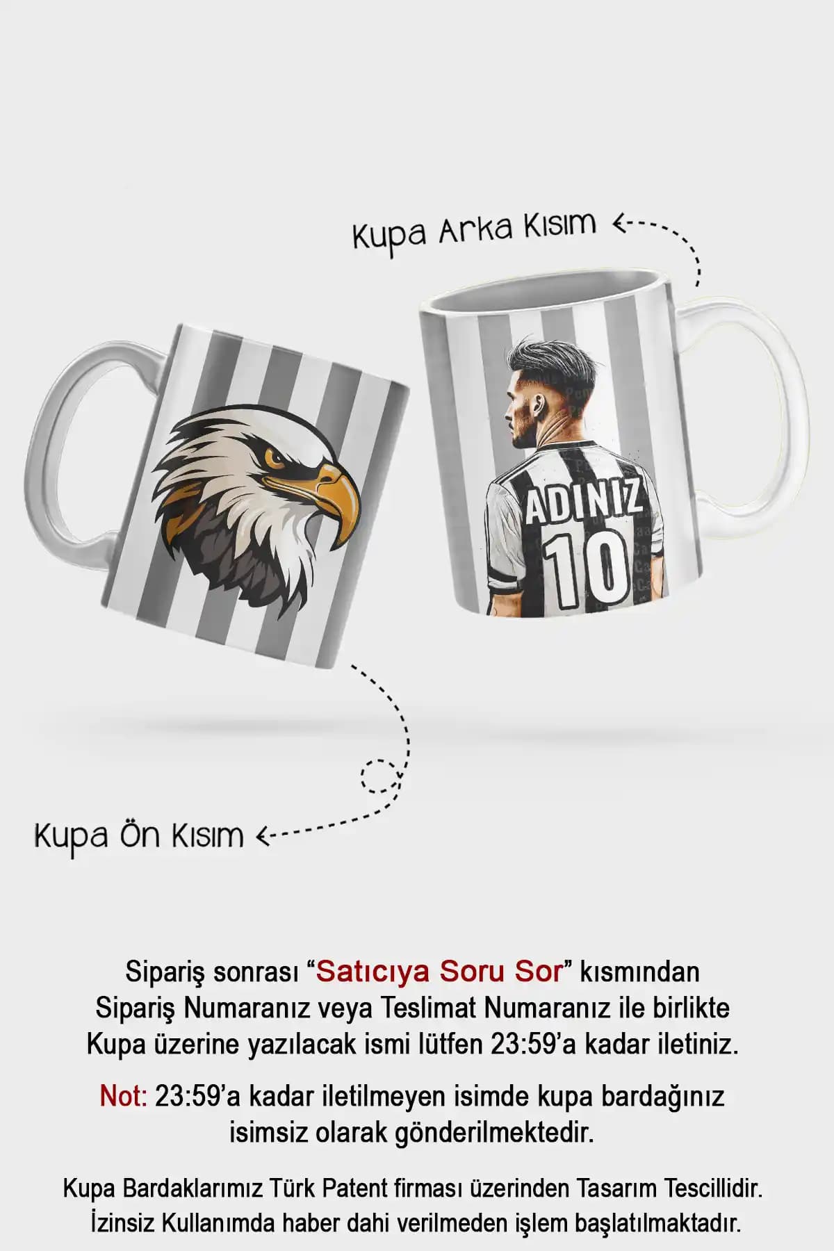 PembeCadde Erkek Sevgili ve Numaralı Kupa Bardakları Kaliteli ve Kişiselleştirilebilir Tasarım