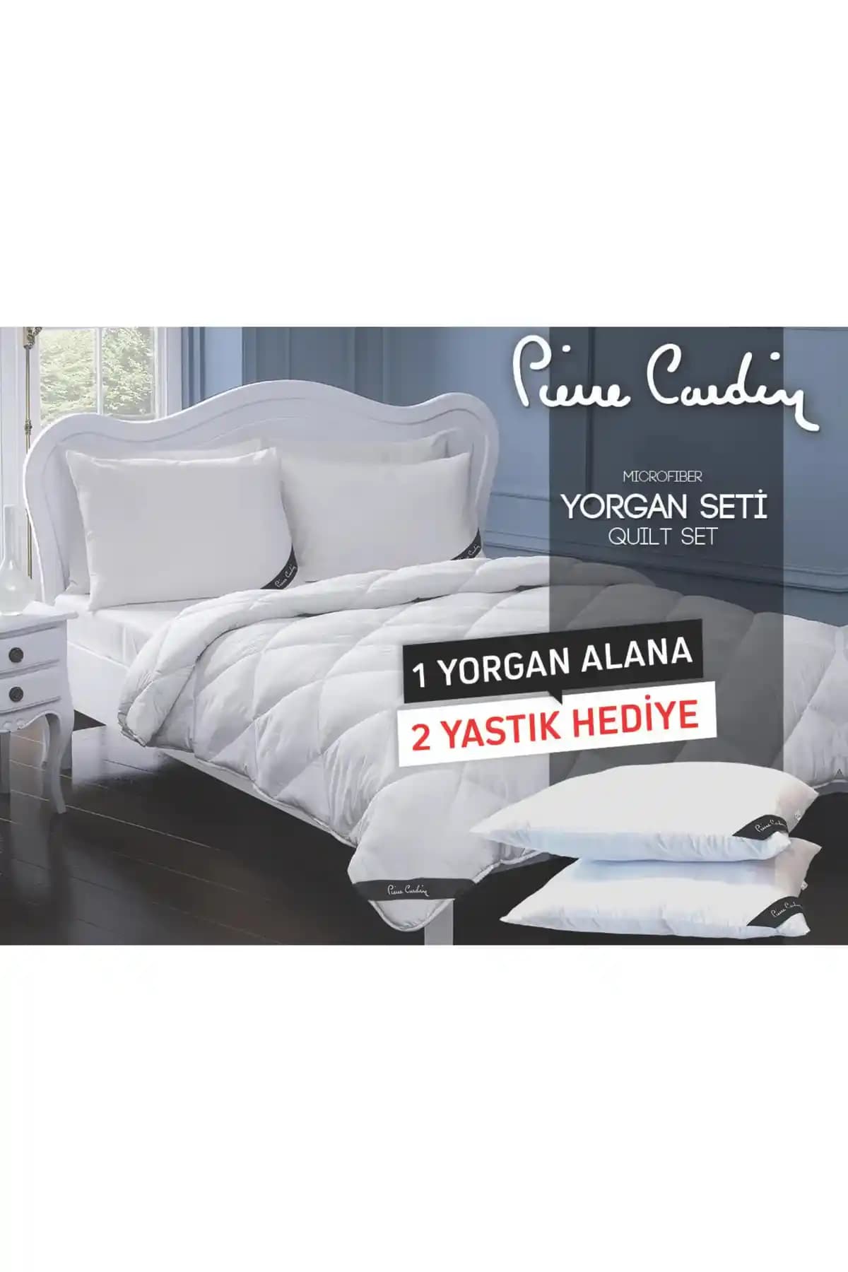 Pierre Cardin Mikrofiber Yorgan Seti Çift Kişilik Antibakteriyel ve Hafif Tasarım