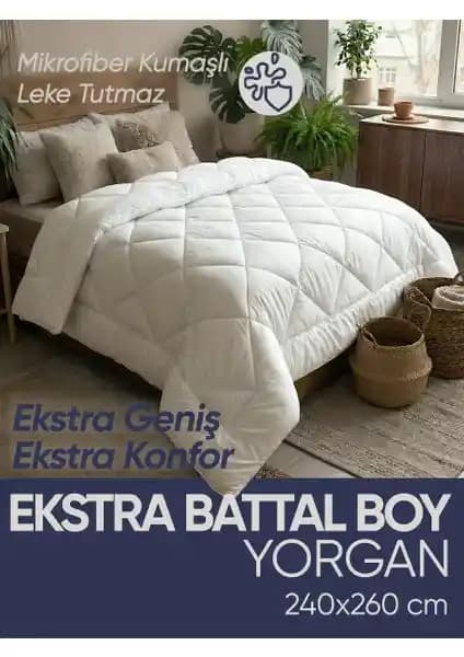 Piyes Home Mikrofiber Kumaşlı Extra Battal Boy Yorgan Kış İçin Sıcak ve Konforlu Yatak Örtüsü
