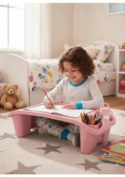 Saban Plastik Hobi Masası ve Laptop Sehpası Pembe Modern Çok Amaçlı Kullanım