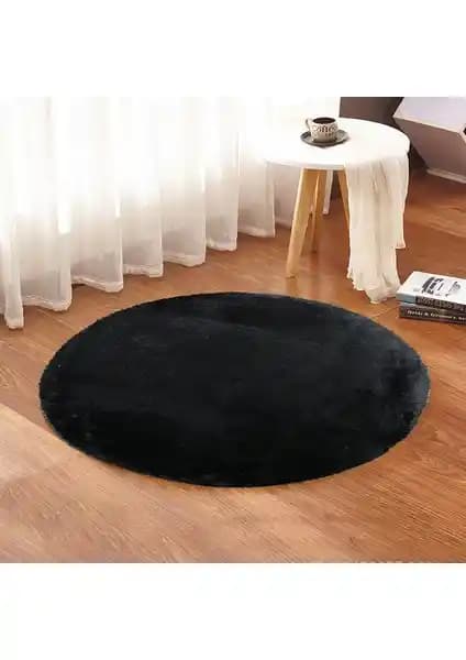 Sarar 80x80 cm Yuvarlak Düz Renk Peluş Halı: Modern ve Konforlu Dekorasyon Çözümü