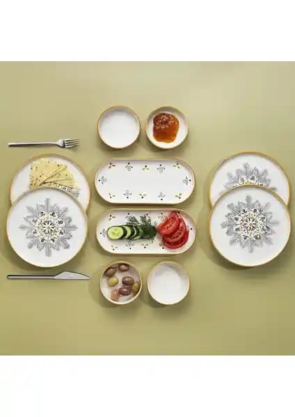 Schafer Sunny 4 Kişilik Kahvaltı Takımı: Renkli ve Dayanıklı Seramik Seti