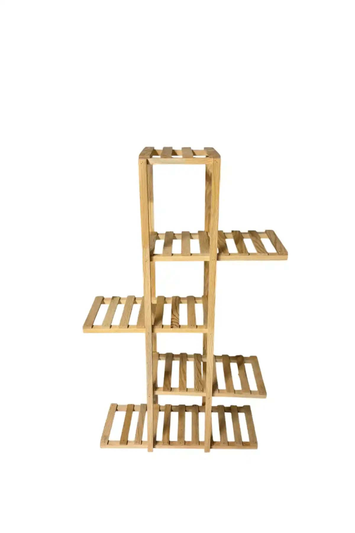 Squall Dekoratif 5 Raflı Ahşap Çiçeklik Saksı Standı Estetik ve Dayanıklı Tasarım