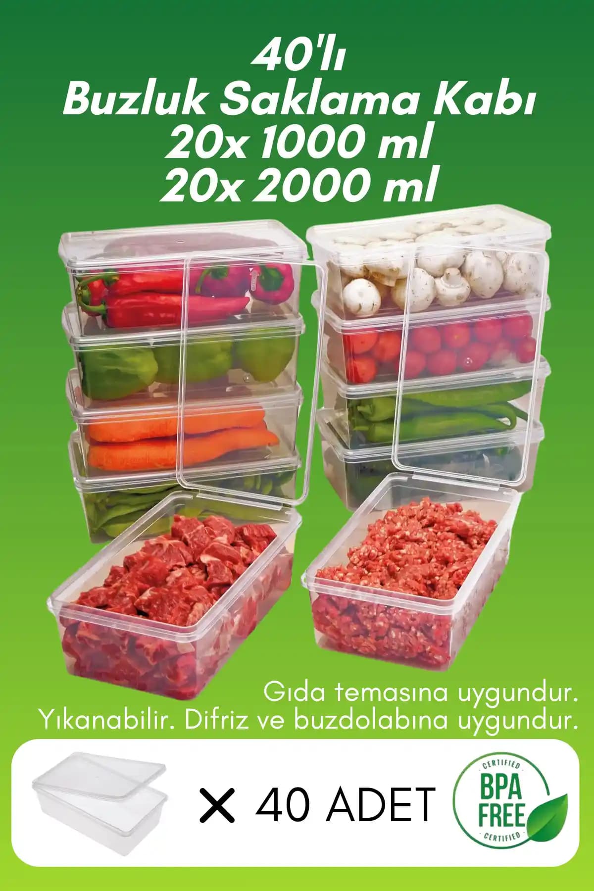 SUPERCUPP Plastik Kendinden Kilitli ve Kapaklı Saklama Kabı Seti 48 Parça Gıda Saklama Çözümleri
