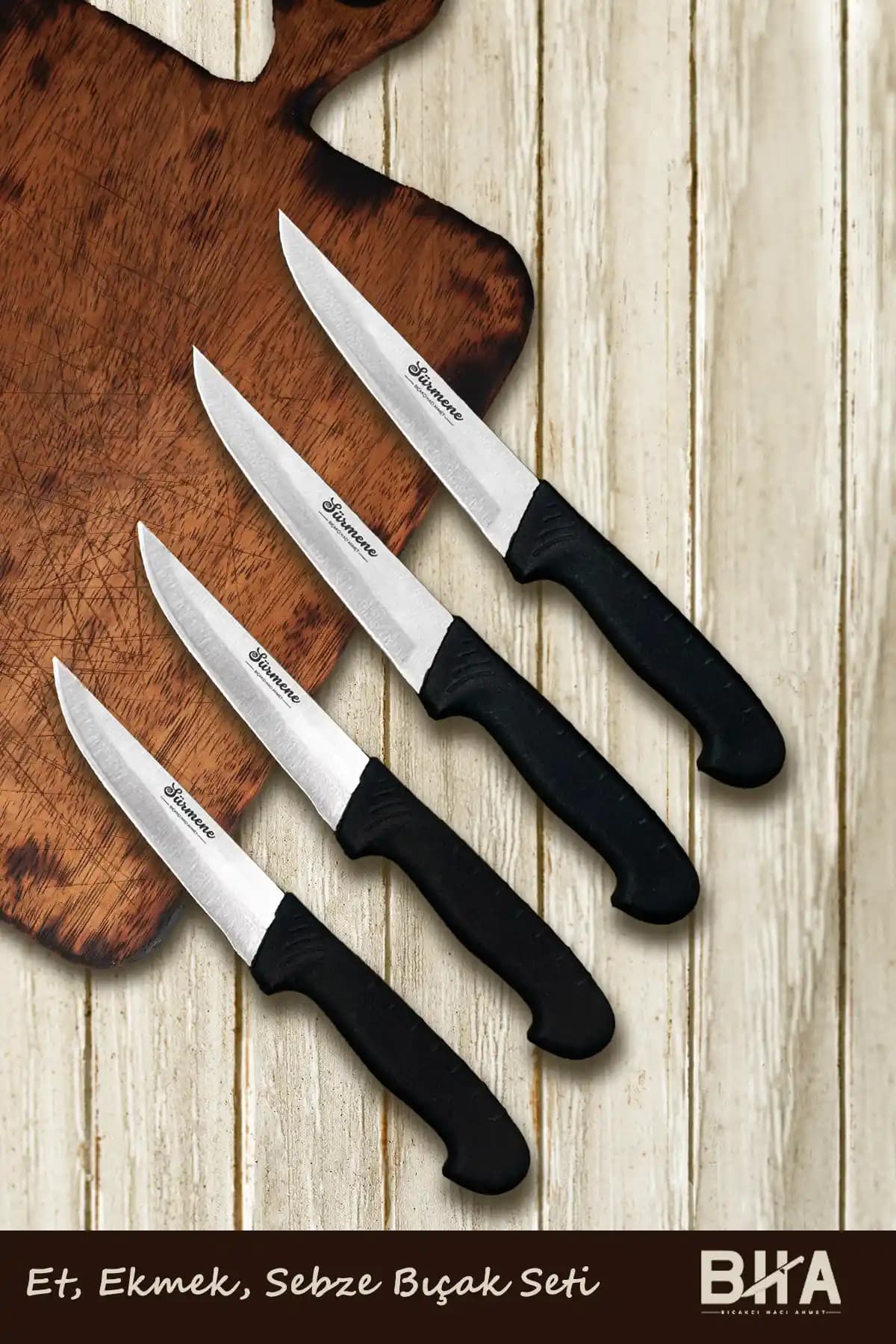 Sürmene Hacı Ahmet 4 Parça Günlük Kullanım Mutfak Bıçakları Seti