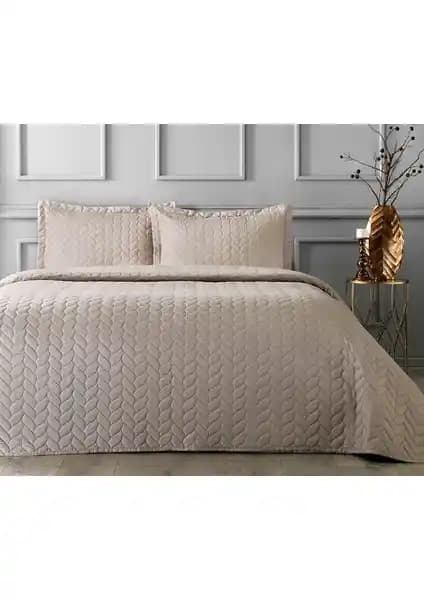 Taç Glory Çift Kişilik Yatak Örtüsü Camel Modern Tasarım ve Dayanıklılık