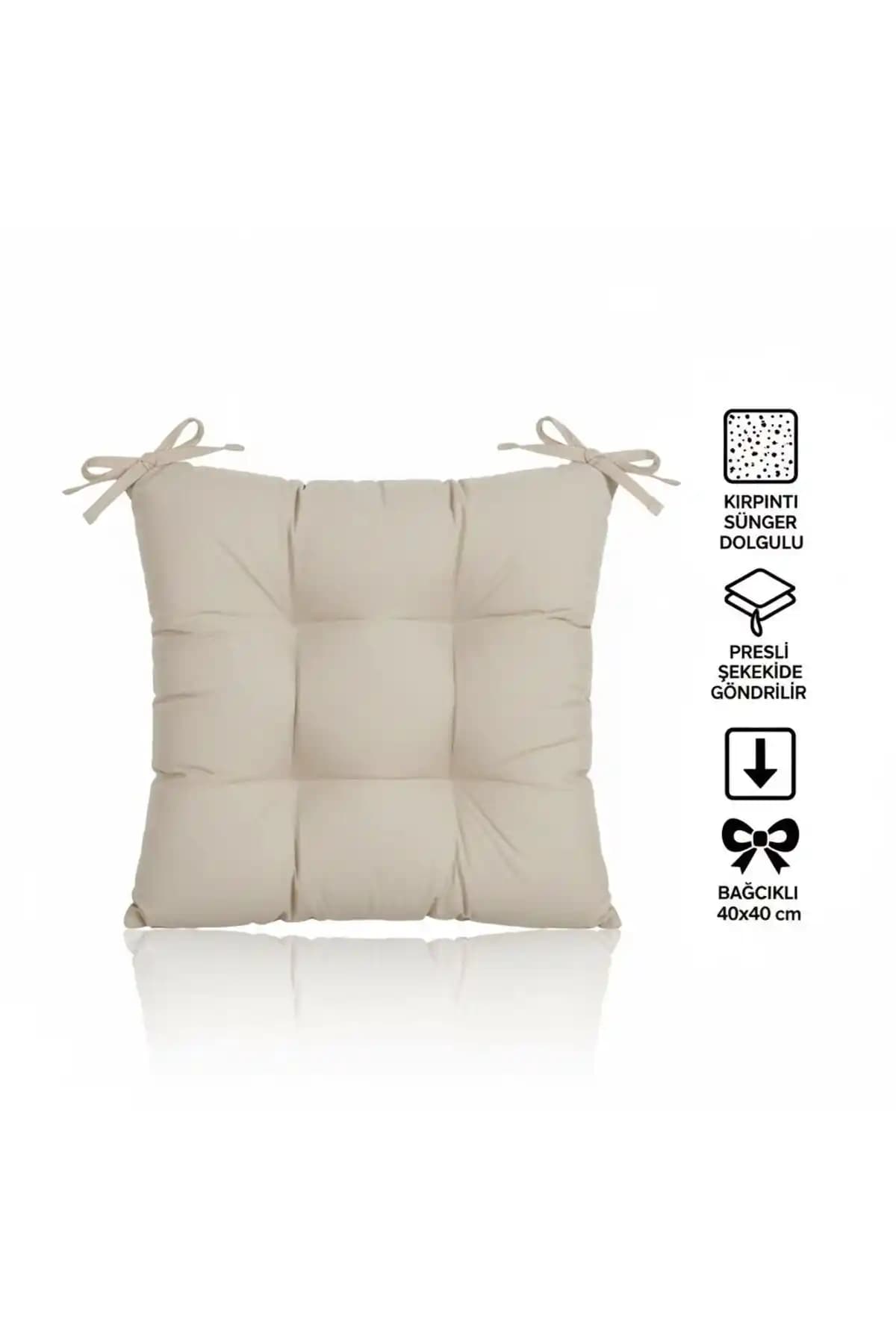 TEZKOTEKSTİL Pofidik Kare Sandalye Minderi 40x40 cm Konfor ve Şıklık Sunar