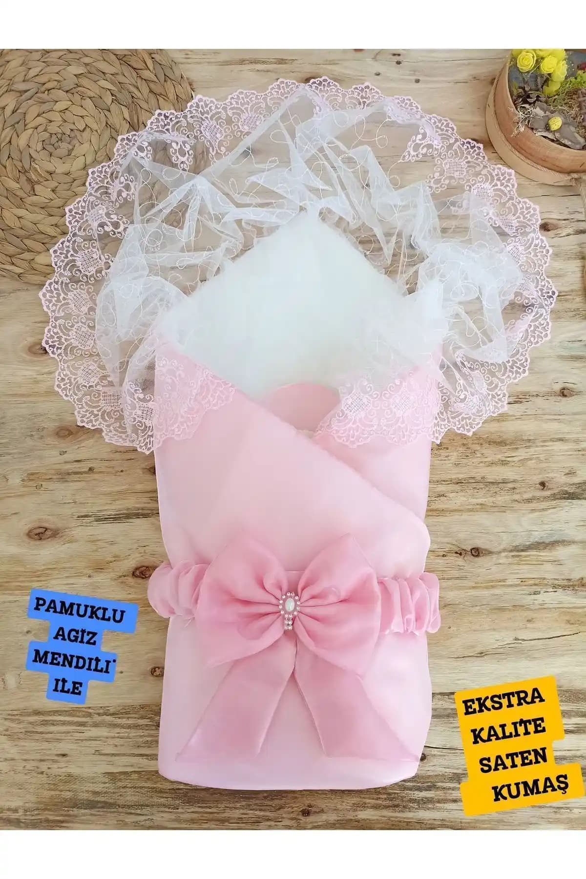 Tomuycuk %100 Pamuklu Pembe Uyku Kundağı Bebeklerin Konforu ve Güvenliği İçin