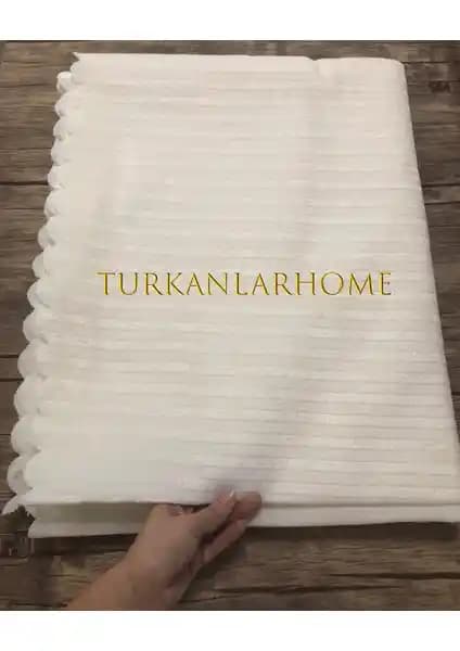 Türkanlar Home Süngerli Çizgili Koltuk Örtüsü Ekru Modern ve Şık Tasarım