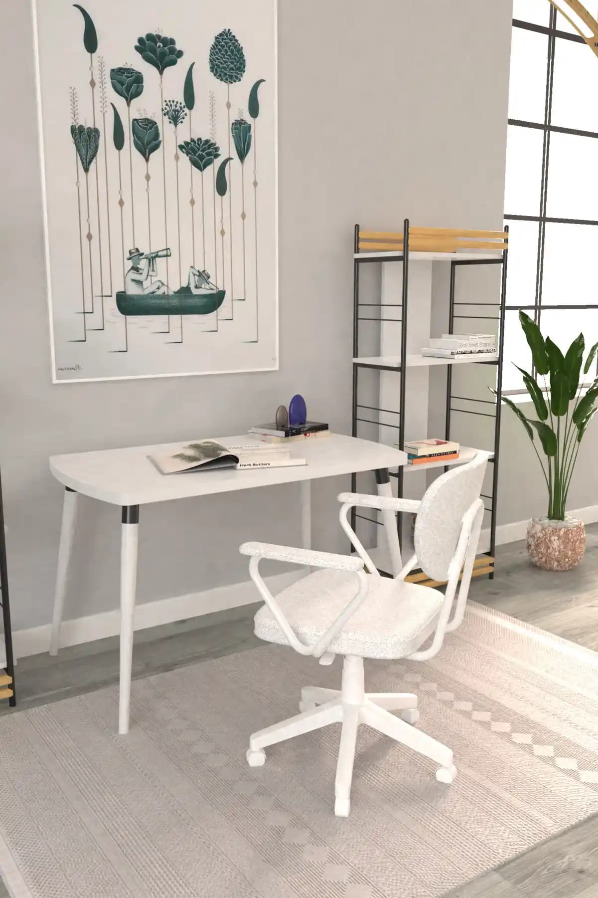 VİLİNZE Deniz Kollu Çalışma Koltuğu Modern ve Dayanıklı Tekerlekli Ofis Sandalyesi