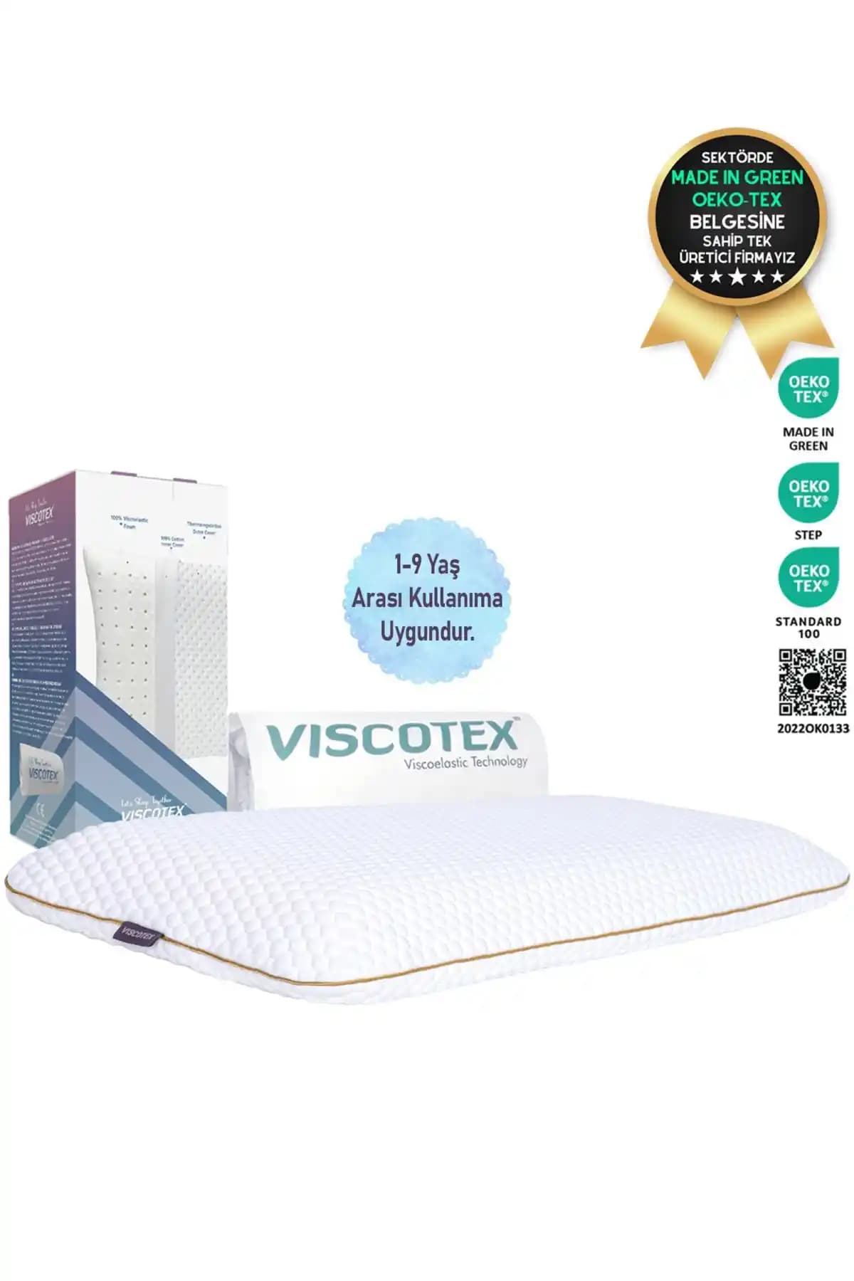 VİSCOTEX Visco Ortopedik Çocuk Yastığı Sağlıklı Uyku ve Boyun Desteği Sağlar