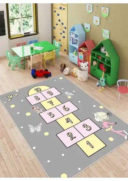 Vivica Dijital Baskı Çocuk Odası Halısı Kaymaz Taban ve Kolay Temizlik Özellikleriyle