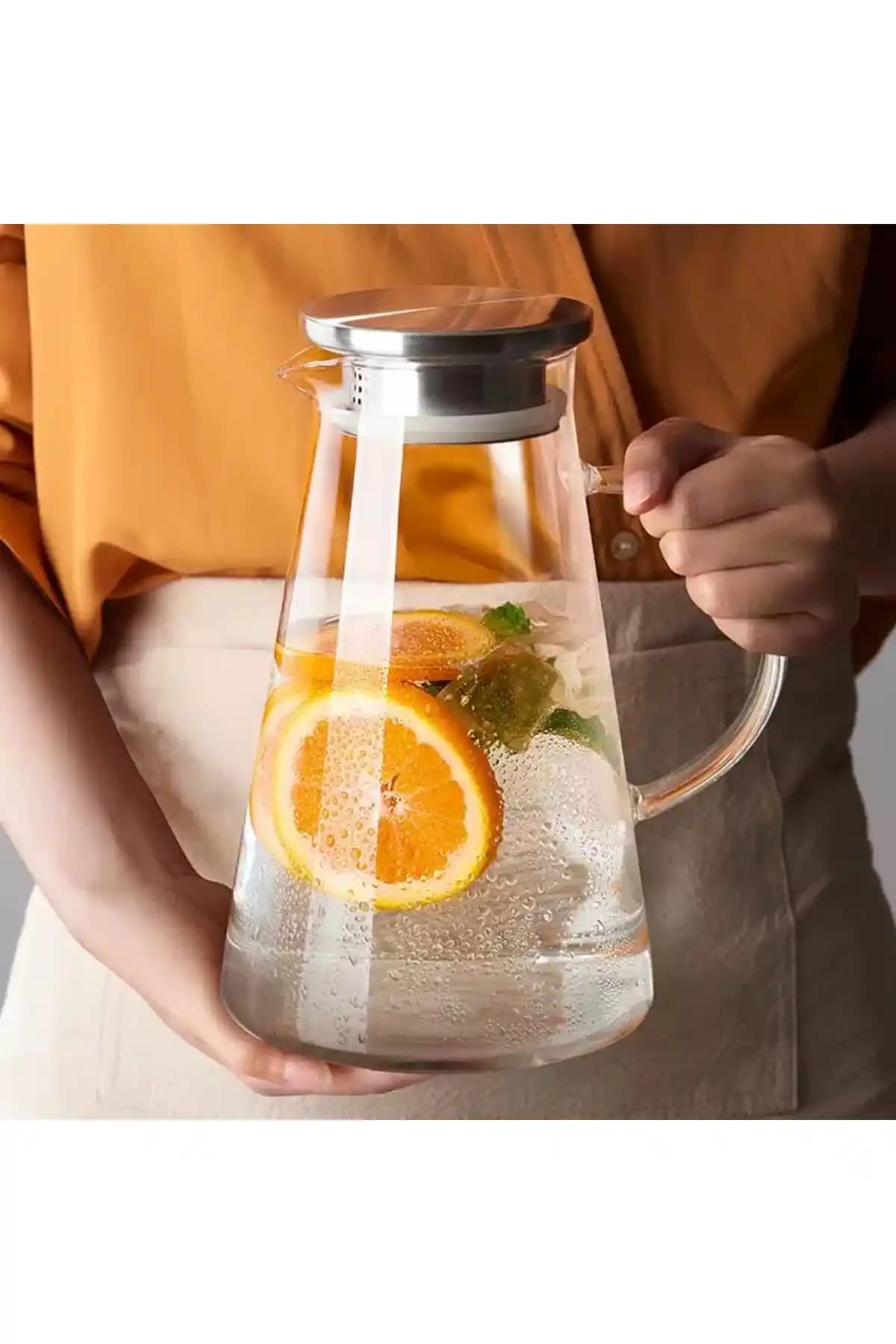 Vivien Home Borosilikat Cam Sürahi 1.8 Litre Şık ve Fonksiyonel Tasarım