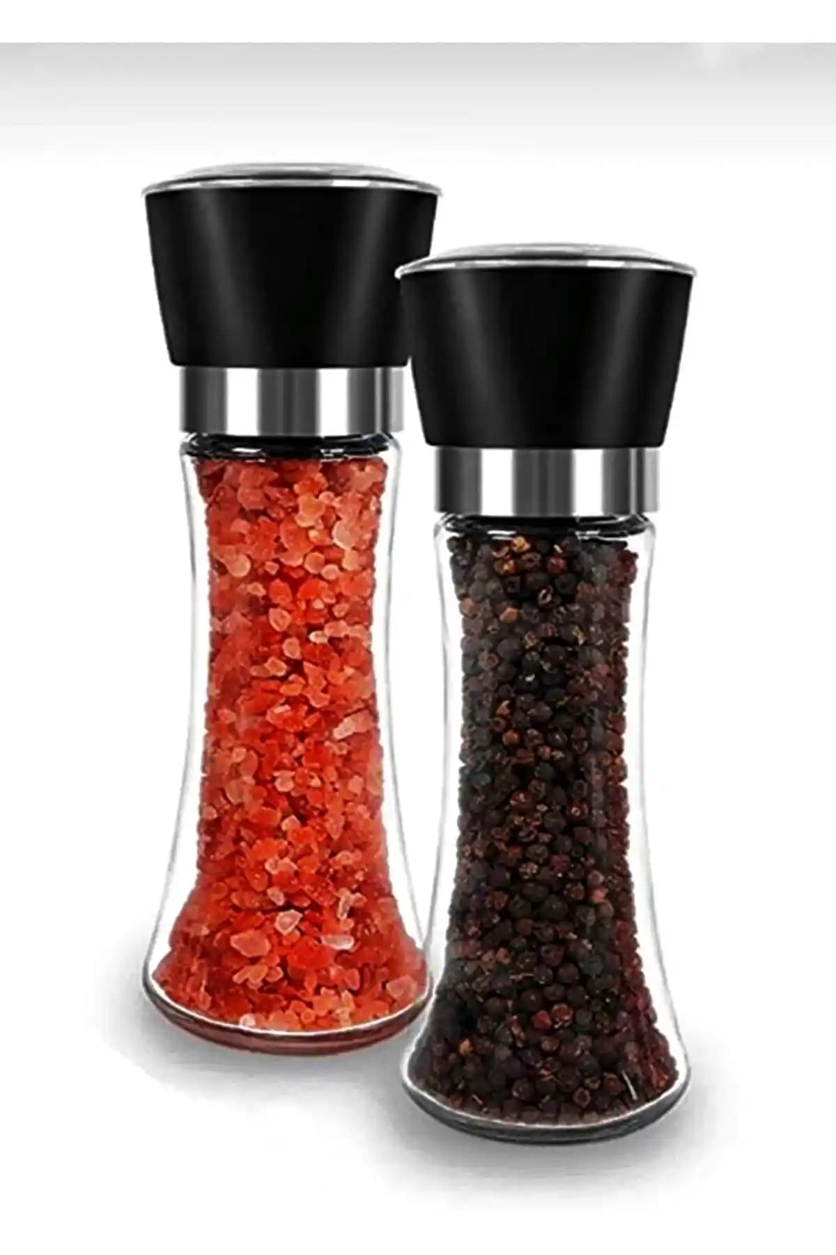 Vivien Home Cam Gövdeli Tuz ve Karabiber Öğütücüleri Modern Mutfak Dekorasyonuna Uyum Sağlar