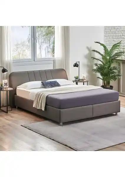 Yataş Bedding Petit Başlık Somni Baza Set Antrasit Modern ve Fonksiyonel Yatak Odası Çözümü