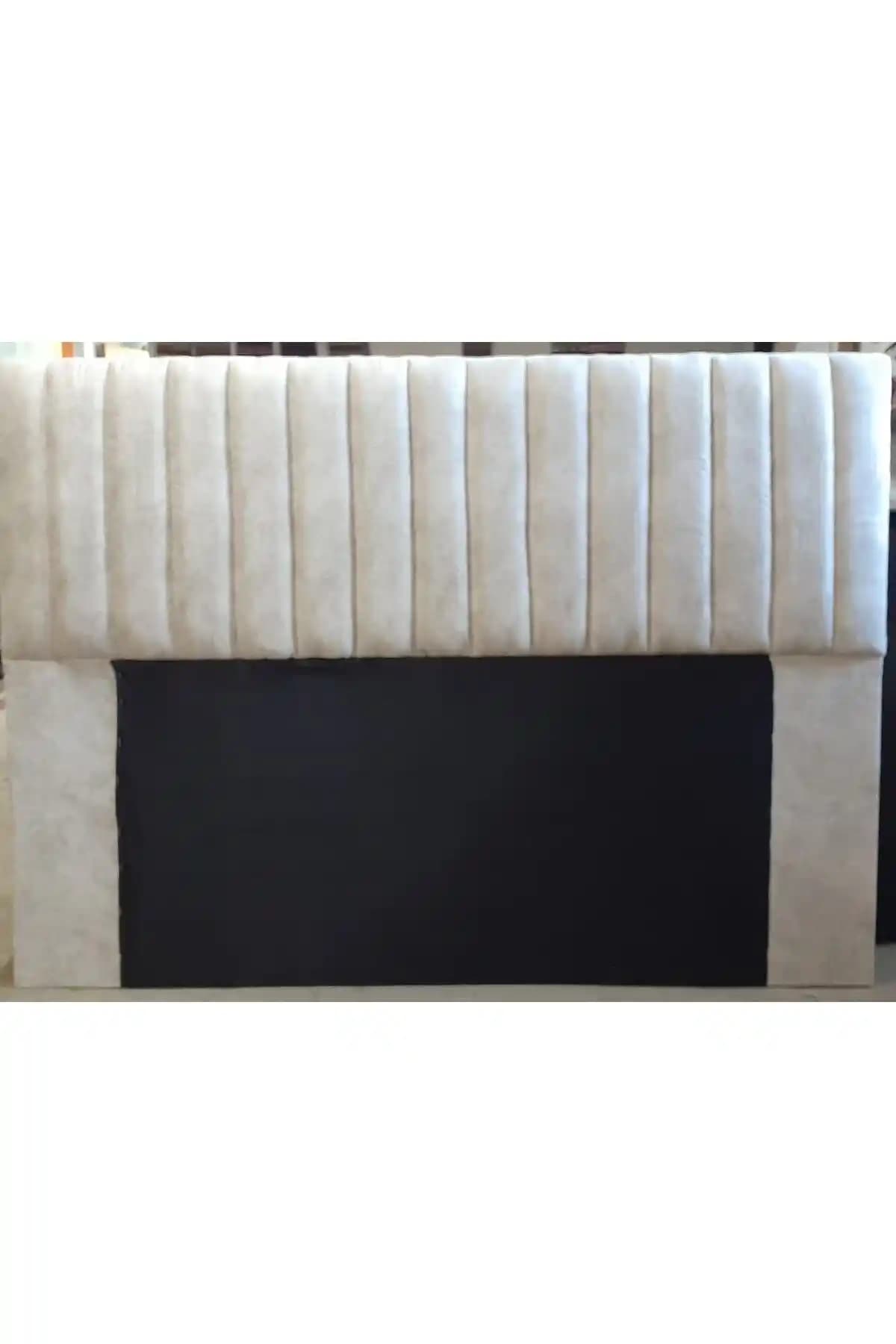 YUSE MOBİLYA 160x100 cm Krem Çizgili MDF Yatak Başlığı Modern ve Şık Tasarım