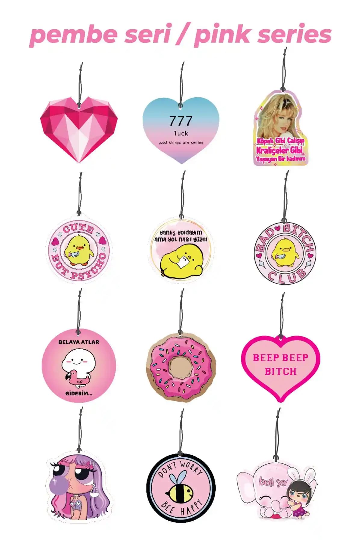 Araç Kokuları ve Dekoratif Aksesuarlar: ByMeyla Pembe Aşko Kuşko ile MAD Accessories Sünger Bob Karşılaştırması